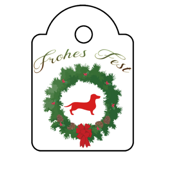 Geschenkanhänger Weihnachten Dackel 10er Set